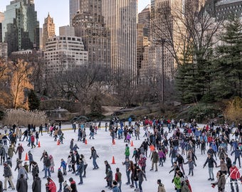 New York City Central Park  New York Photo, New York Print, Central Park Print, Skating in Central Park, Ice Skating in New York