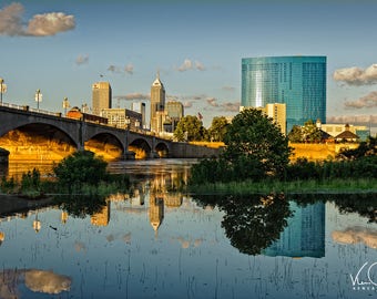 Indianapolis Skyline, Indianapolis Print, Indianapolis Photo, Indianapolis, Fine Art Print, Indianapolis, Indianapolis Art, Indy Photo, Blue