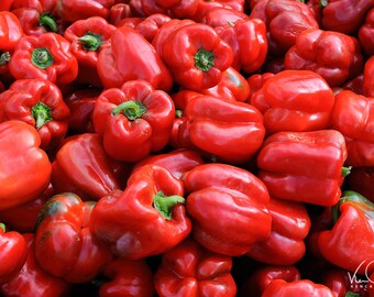 Red Peppers,  Kitchen Photo, Kitchen Wall Art, Food Photography, Kitchen Decor, Kitchen Photo, Cafe Print, Cafe Photo, Red