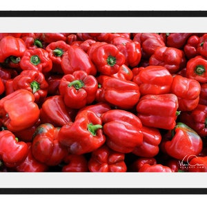 Red Peppers, Kitchen Photo, Kitchen Wall Art, Food Photography, Kitchen Decor, Kitchen Photo, Cafe Print, Cafe Photo, Red image 2