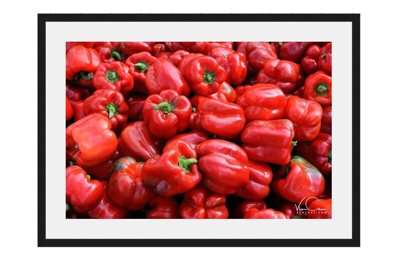 Red Peppers, Kitchen Photo, Kitchen Wall Art, Food Photography, Kitchen Decor, Kitchen Photo, Cafe Print, Cafe Photo, Red image 2