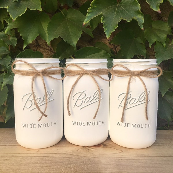 White Mason Jar Etsy