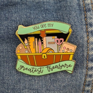 Statement Pin Cute Craft Treasure Chest Enamel pin | Enamel Pin | Craft Treasure Chest