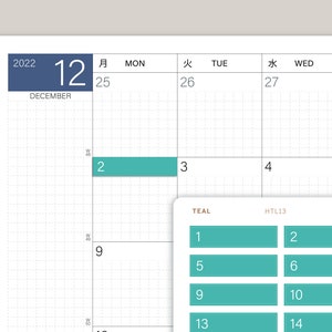 Month Date Covers for Hobonichi Cousin HTL13