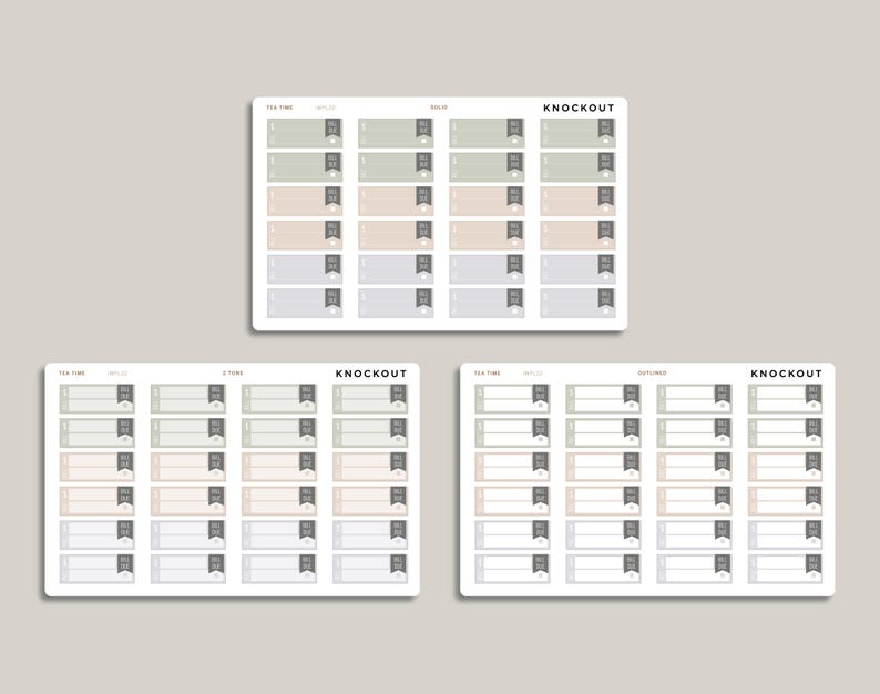 Bill Due Label Planner Stickers for Inkwell Press Planners IWPL22 - Etsy