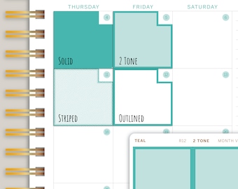 Monthly Box with Date Cut-out Planner Stickers for MakseLife Planner R12