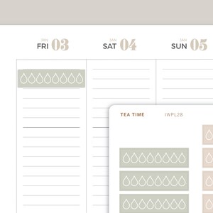 Hydration Tracker Planner Sticker für inkWELL Press Planner IWPL28