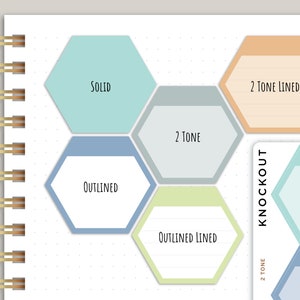 Doel zeshoek met lege header planner stickers voor Makse Life planners R40