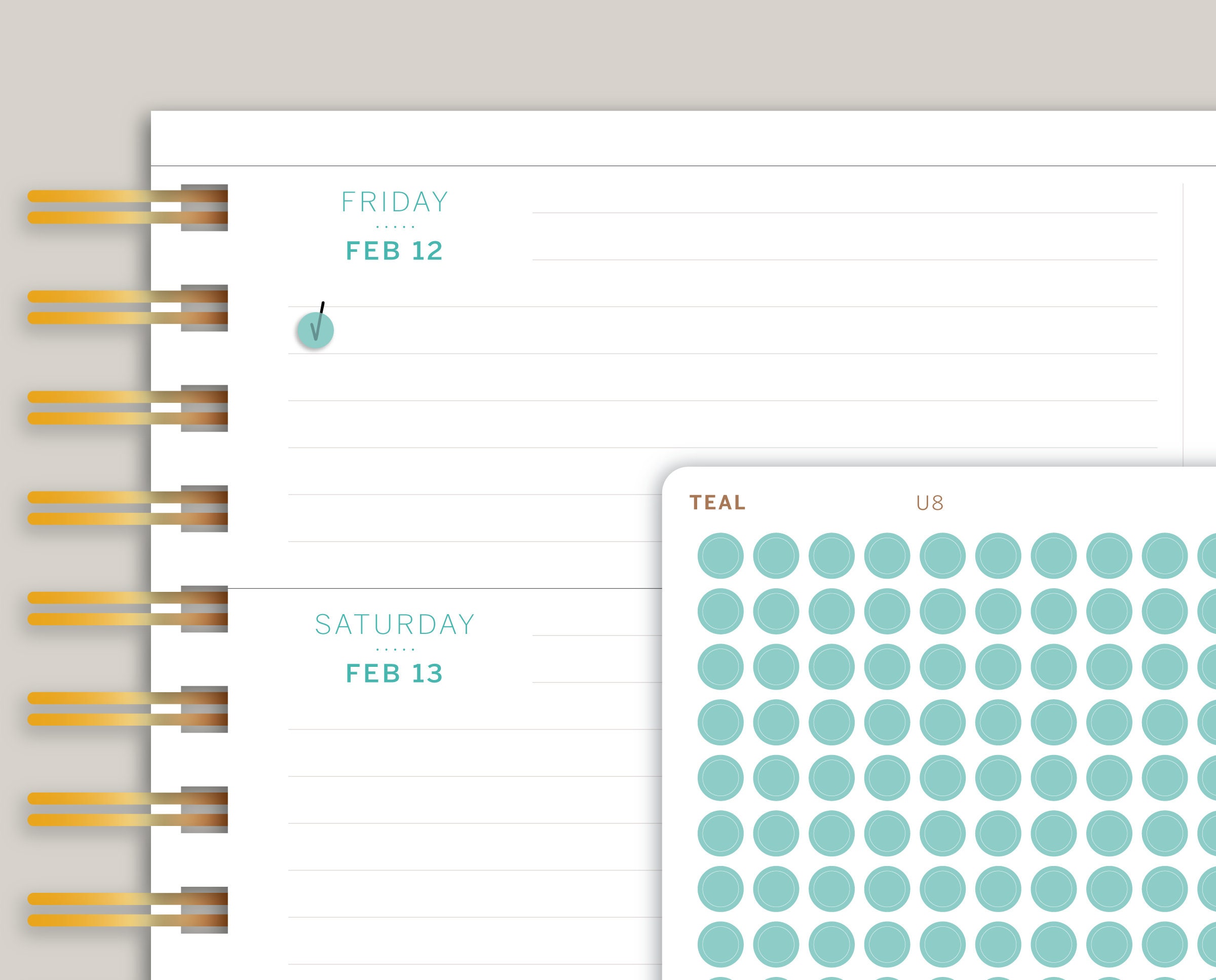 Matte Transparent Scallop Circle Planner Stickers for MakseLife Planner U10