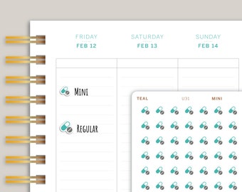 Pill Icon Planner Stickers for Makse Life Planners U31