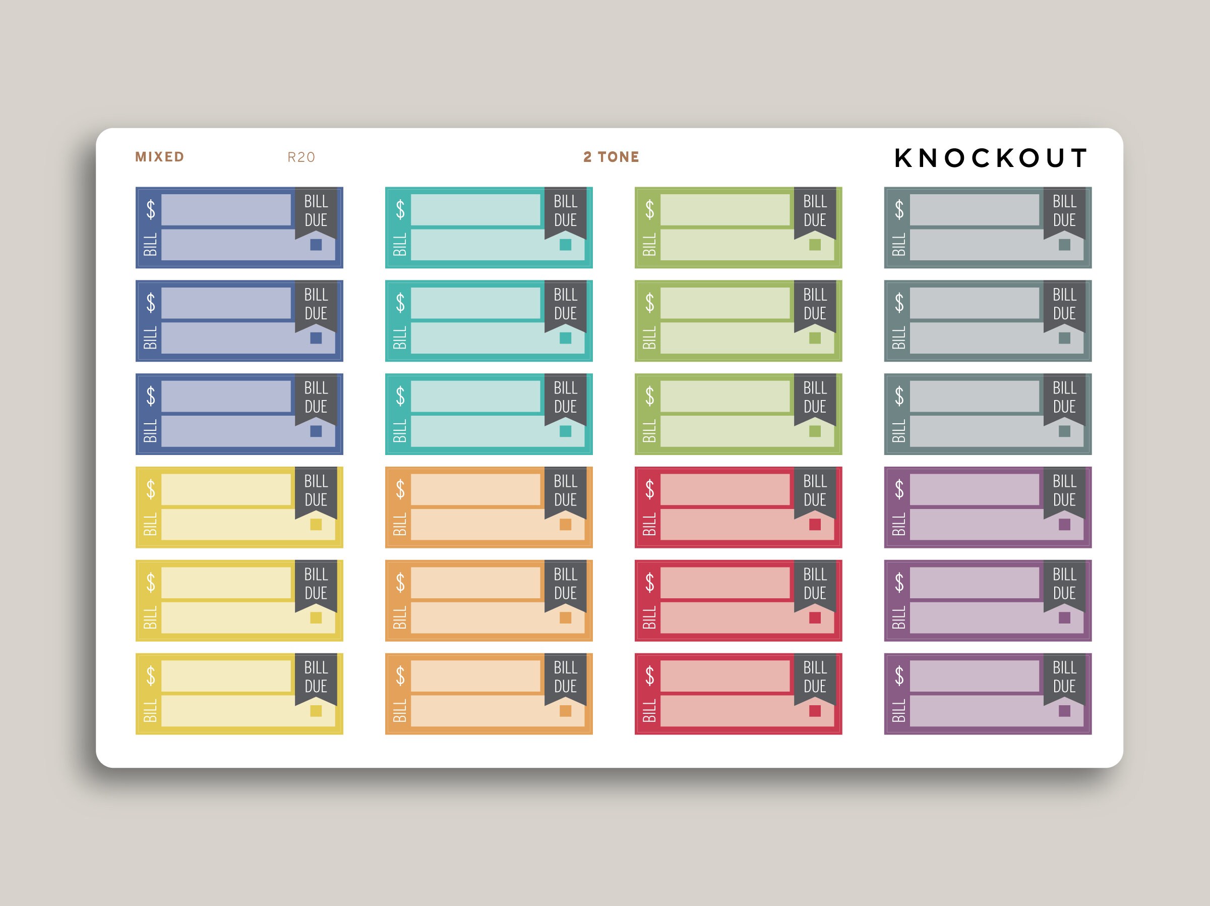 Bill Due Label Planner Stickers for Makse Life Planner R20 - Etsy