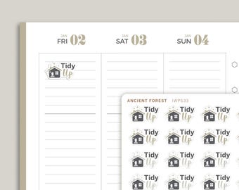 Tidy Up Planner Stickers for inkWELL Press Planners IWPS33