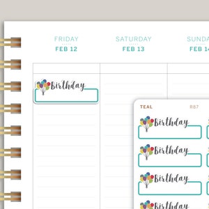 Birthday Label Planner Stickers for Makse Life Planner R87