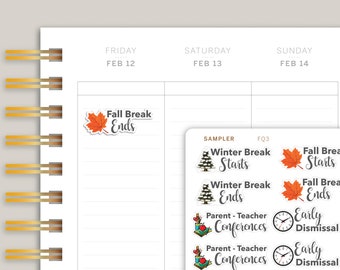 School Event Icon Sampler Planner Stickers FQ3