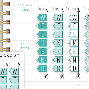 Stickers bannières horizontales week-end pour agenda Makse Life R21