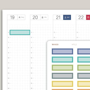 One Hour Boxes Time Visible  for Hobonichi Cousin HTL2