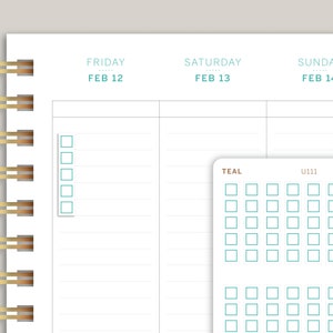 Quadratische Checkbox Strip Planner Stickers für MakseLife Planer U111