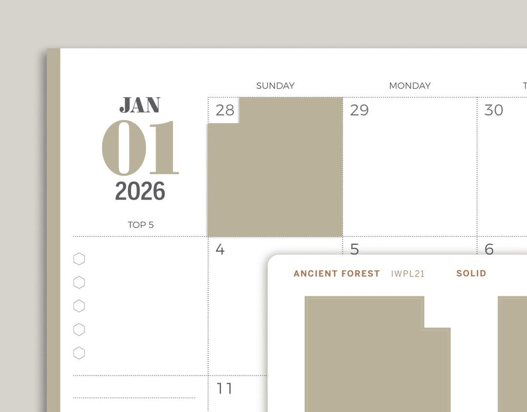 Monthly Box Planner Stickers for Inkwell Press Planners IWPL21 - Etsy