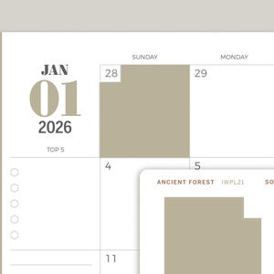Monthly Box Planner Stickers for inkWELL Press Planners IWPL21