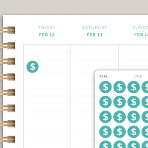 Autocollant d'agenda rond signe dollar pour agendas MakseLife U110