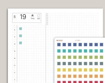Transparent Checkbox/30 Minute Time Strip for Hobonichi Cousin HTM9