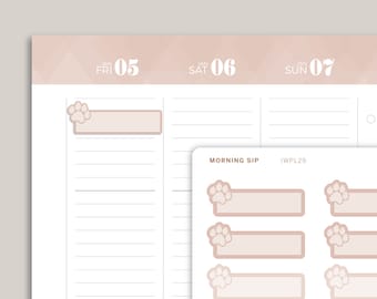 Pet Care Paw Planner Stickers for inkWELL Press Planners IWPL29
