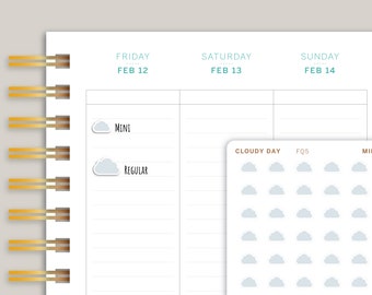 Cloudy Weather Icon Planner Stickers FQ5