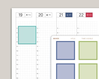 Four Hour Boxes Time Visible for Hobonichi Cousin HTL6