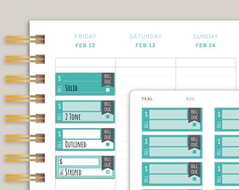 Bill Due Label Planner Stickers for Makse Life Planner R20
