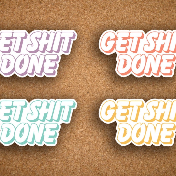 Get Shit Done Outlined BUBBLE Word Header or Label for Inkwell Press Planner IWP-BW4