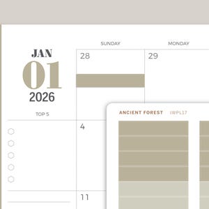 Monthly Label Planner Stickers for inkWELL Press Planners IWPL17