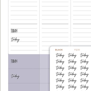 Transparent Today Planner Sticker FQ30
