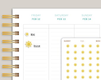 Sunny Day Weather Icon Planner Stickers FQ5