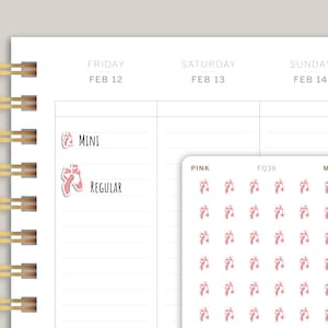 May include: A sheet of pink ballet shoe stickers with the words "Pink", "FQ39", and "Mini" printed on the sheet. The stickers are in two sizes, "Mini" and "Regular".