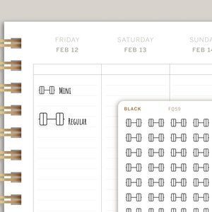 Transparent Dumbbell Icon Planner Stickers FQ59
