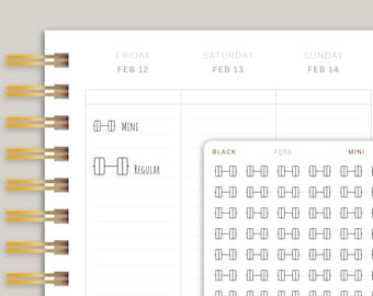 Transparent Dumbbell Icon Planner Stickers FQ59