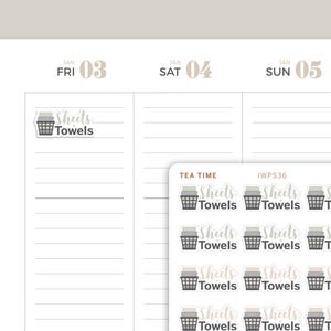 Draps et serviettes Icon Planner Stickers pour agendas de presse inkWELL IWPS36