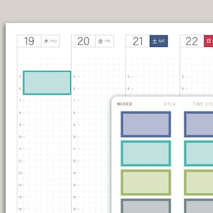 Boxtijd van twee uur zichtbaar voor Hobonichi Cousin HTL4