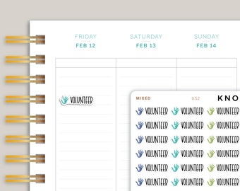 Volunteering Label Planner Stickers for Makse Life Planner U52