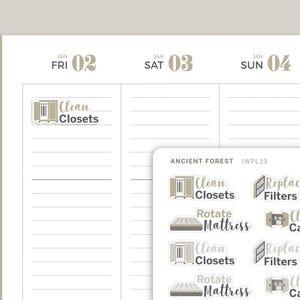 Quarterly Chores Sampler Planner Stickers for inkWELL Press Planners IWPL33