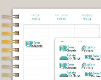Quarterly Chores Sampler Planner Stickers for MakseLife Planner R26