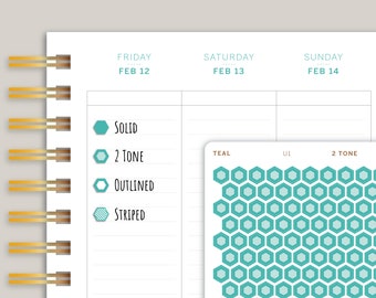 Mini Hexagons Stickers for  Makse Life Planner U1