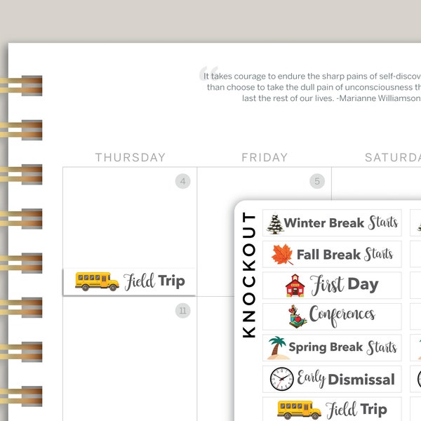 School Events Sampler Label Planner Stickers FQ4