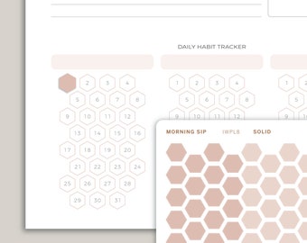 Habit Tracker Hexagons Stickers for inkWELL Press Planners IWPL8