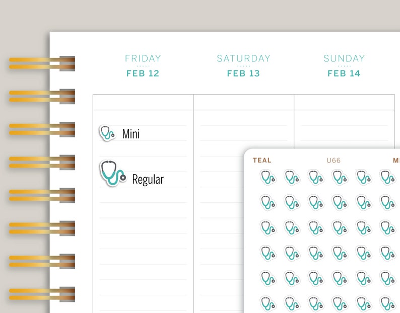 Doctor/Stethoscope Icon Planner Stickers for Makse Life Planner U66 image 1