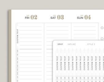 Time Strip Planner Stickers with CUSTOM Headers inkWELL Press Planners IWPL18C