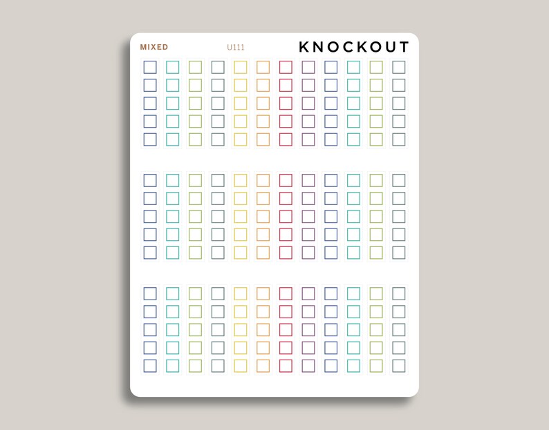 Square Checkbox Strip Planner Stickers for Makselife Planner U111 - Etsy