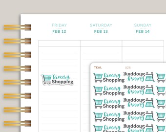 Grocery Shopping Icon Planner Stickers for MakseLife Planner U26