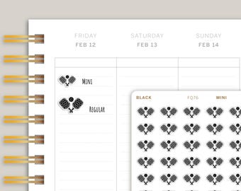 Pickleball Racket Sports & Fitness Planner Stickers FQ76