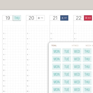 2 Tone Day of the Week Covers for 2022 Hobonichi Cousin HTM13